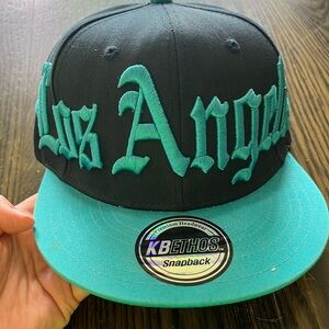 Los Angeles Teal and Navy Blue SnapBack Hat